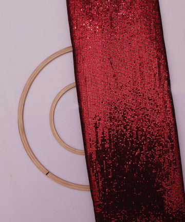 black and red small sequin georgette embroidery fabric o103 5691